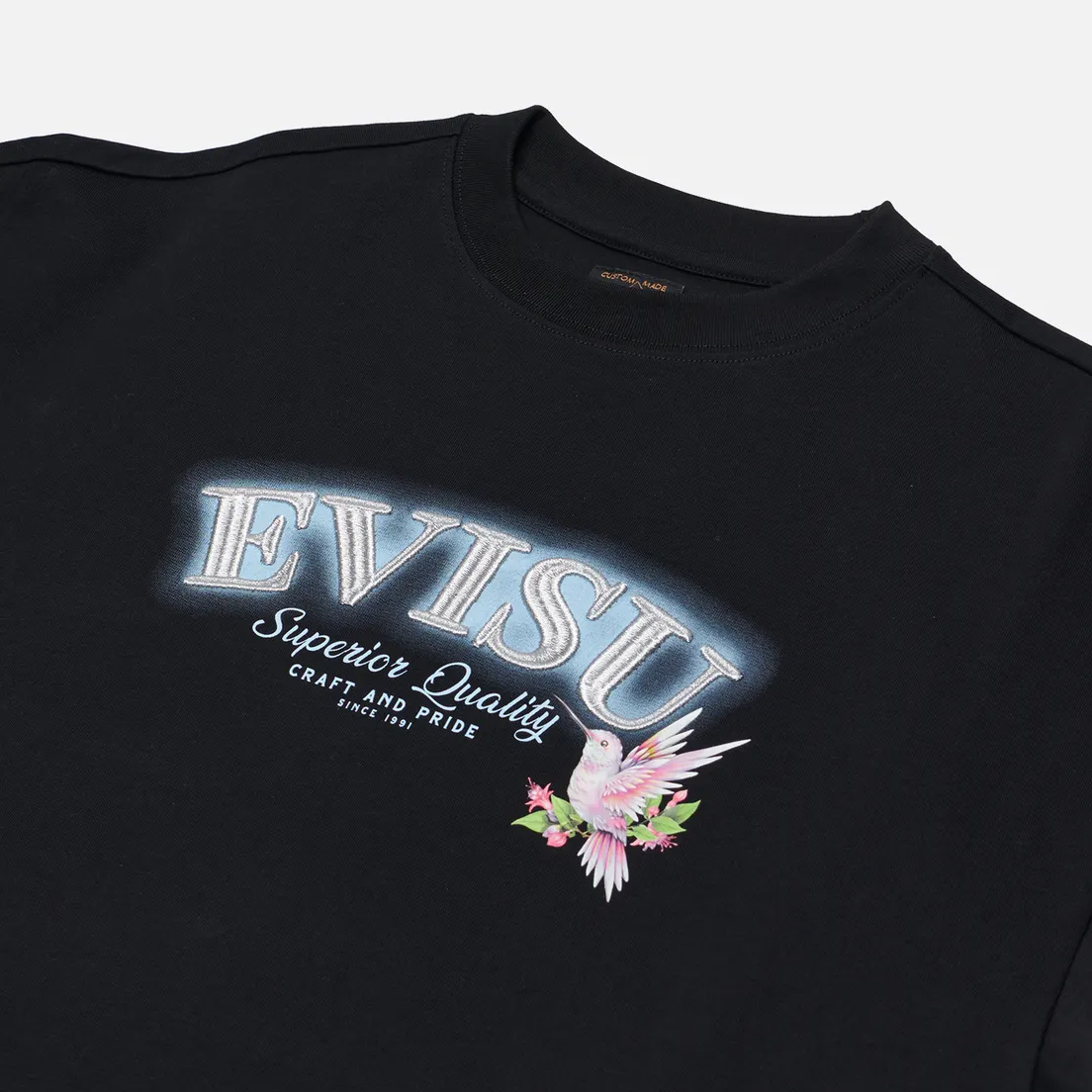 Evisu Женский лонгслив Logo Embroidery & Hummingbird Printed