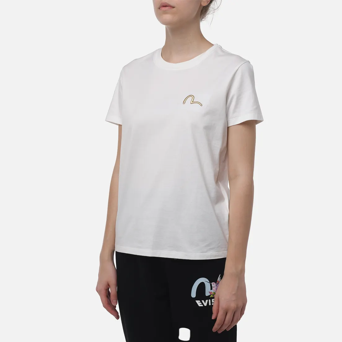 Evisu Женская футболка Hummingbird & Magnolia Flower Printed