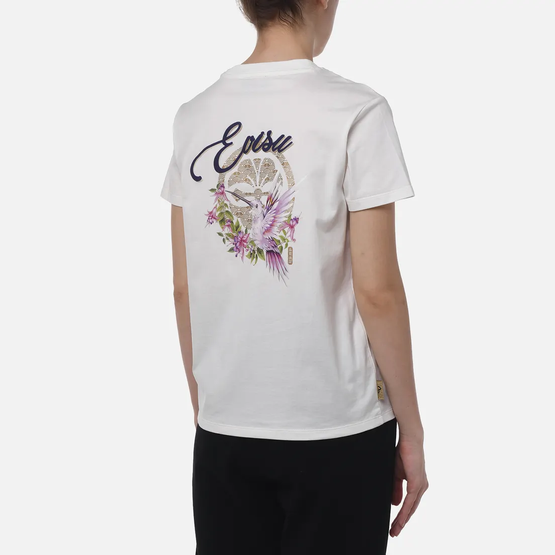 Evisu Женская футболка Hummingbird & Magnolia Flower Printed