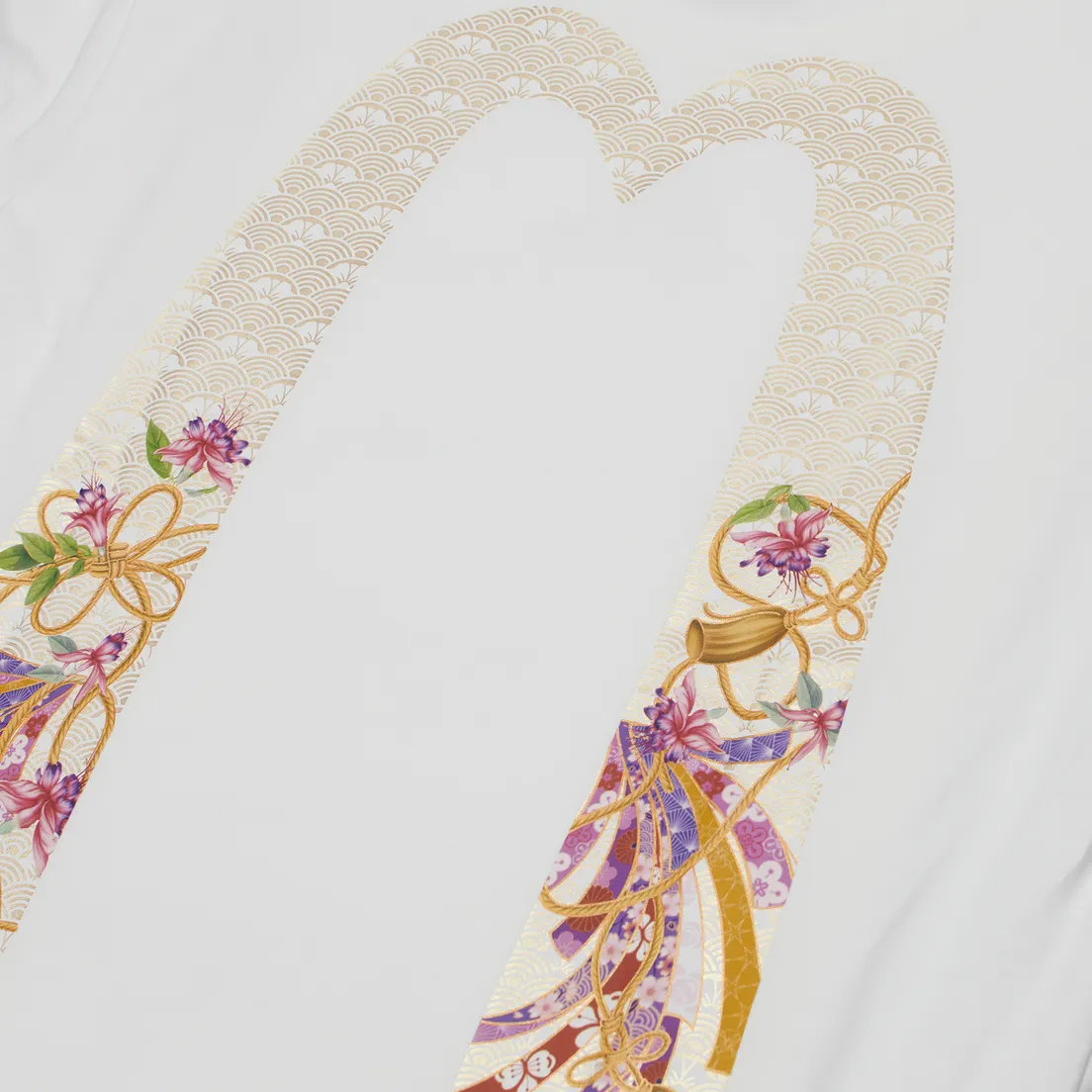 Evisu Женская футболка Magnolia & Knots Daicock Printed