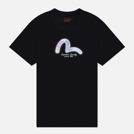 Женская футболка Evisu Seagull Foil Printed, цвет чёрный, размер S
