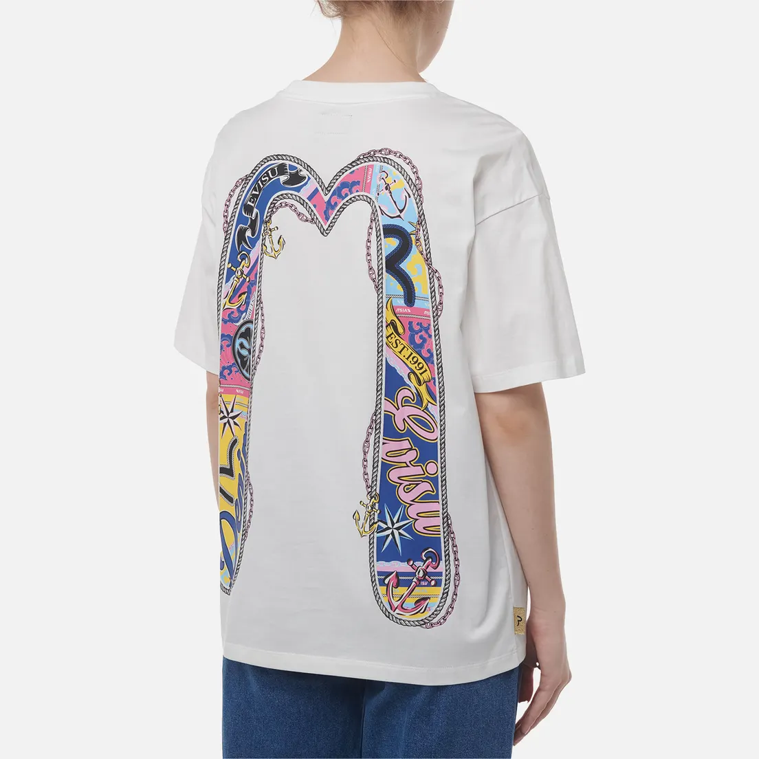 Evisu Женская футболка Twisted Rope & Daicock Anchor Print