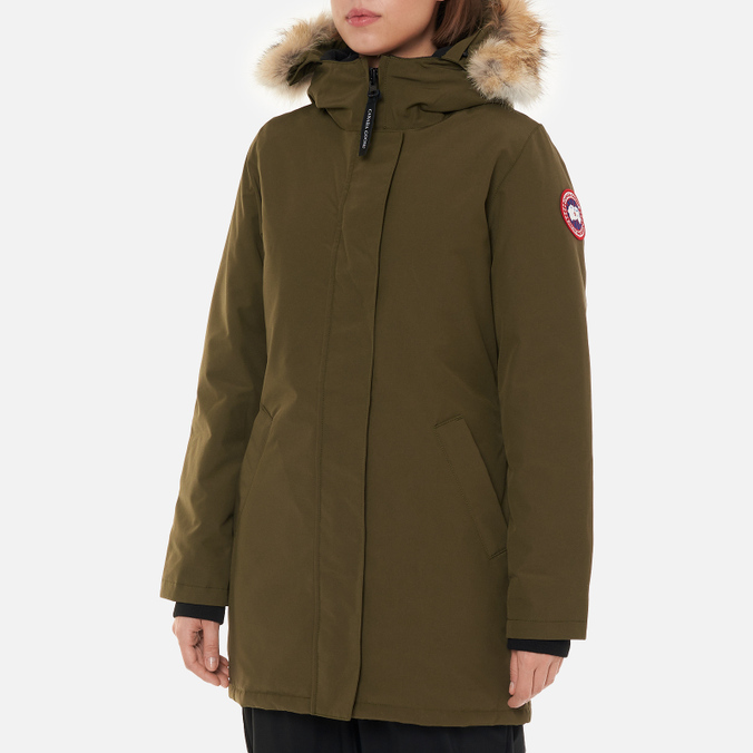 Женская куртка парка Canada Goose, цвет оливковый, размер S 3037L-49 Victoria - фото 4