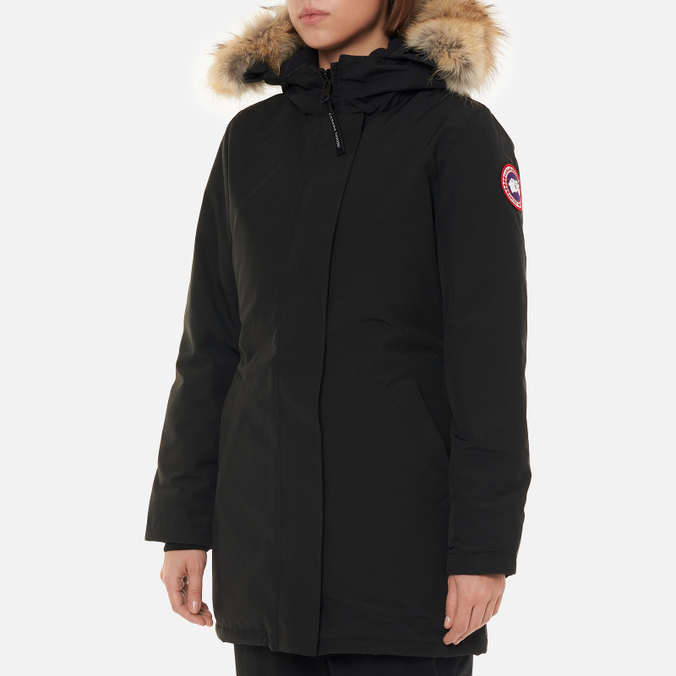 Женская куртка парка Canada Goose, цвет чёрный, размер L 3037L-61 Victoria - фото 4