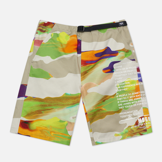 Мужские шорты MSGM Melting Colors Print Beige
