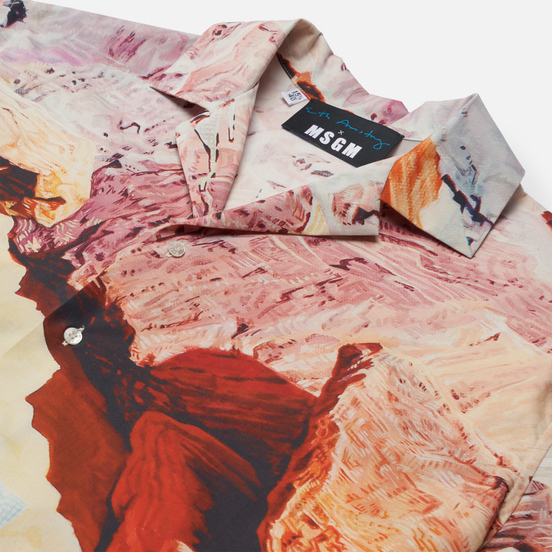 Мужская рубашка MSGM x Seth Armstrong Capsule Print 3 Beige