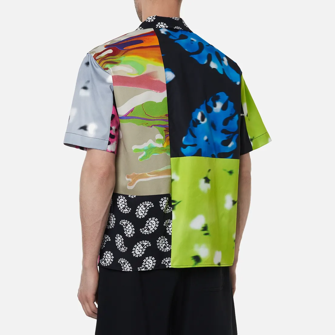 MSGM Мужская рубашка Patchwork Prints