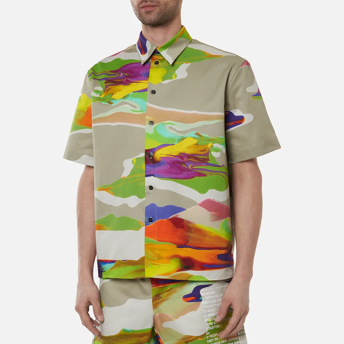 MSGM Мужская рубашка Melting Colors Print