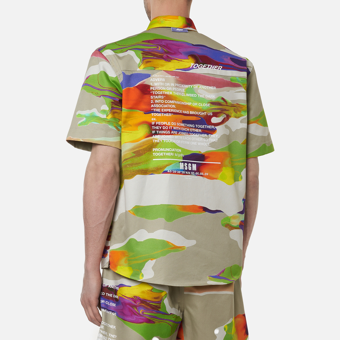 MSGM Мужская рубашка Melting Colors Print