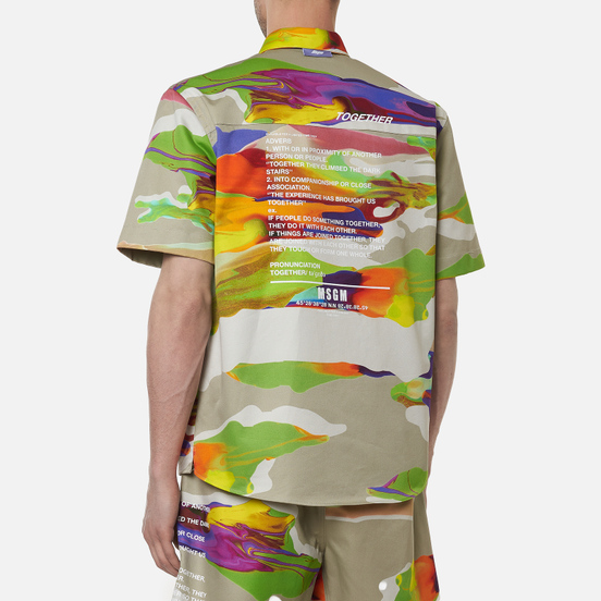 Мужская рубашка MSGM Melting Colors Print Beige