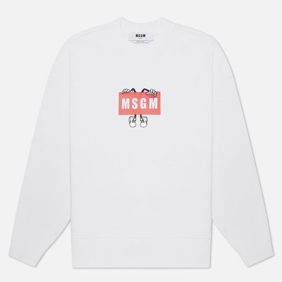 Мужская толстовка MSGM Box Comics Crew Neck White