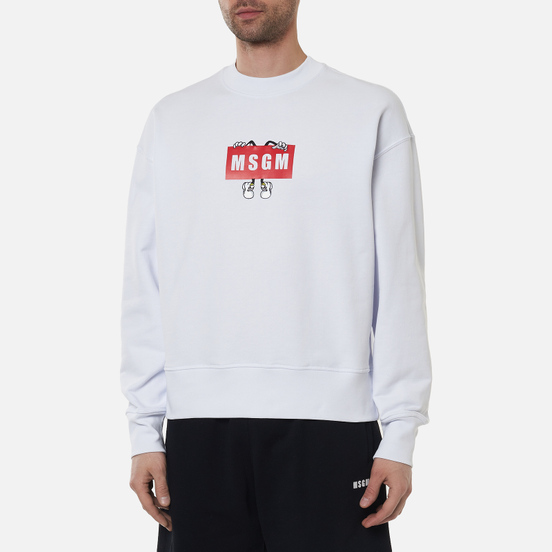 Мужская толстовка MSGM Box Comics Crew Neck White
