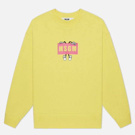 Мужская толстовка MSGM Box Comics Crew Neck, цвет жёлтый, размер M