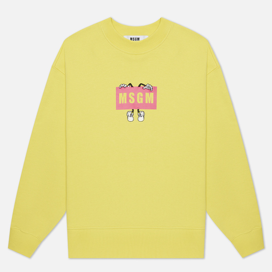 Мужская толстовка MSGM Box Comics Crew Neck Lemon Yellow
