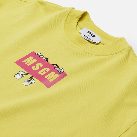 Мужская толстовка MSGM Box Comics Crew Neck Lemon Yellow