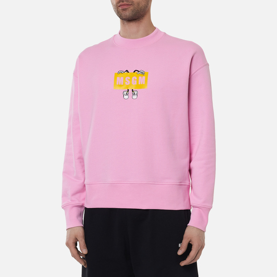 Мужская толстовка MSGM Box Comics Crew Neck Pink