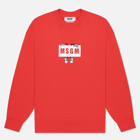 Мужская толстовка MSGM Box Comics Crew Neck, цвет красный, размер L