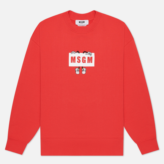 Мужская толстовка MSGM Box Comics Crew Neck Strawberry Red