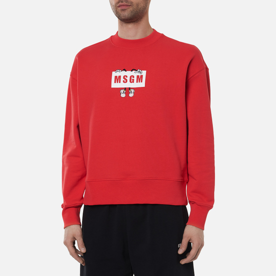 Мужская толстовка MSGM Box Comics Crew Neck Strawberry Red