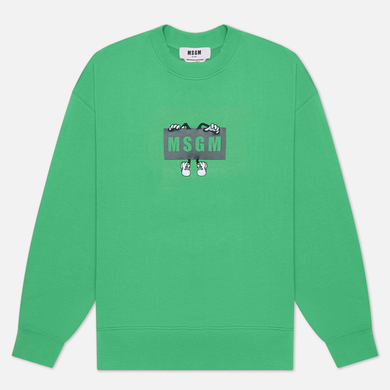 Мужская толстовка MSGM Box Comics Crew Neck Luminous Green