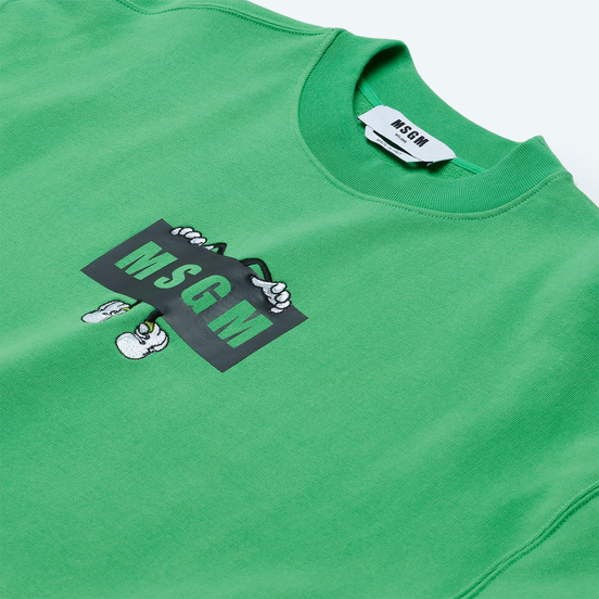 Мужская толстовка MSGM Box Comics Crew Neck Luminous Green