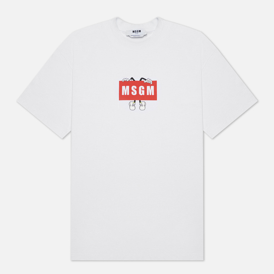 Мужская футболка MSGM Box Comics Crew Neck White