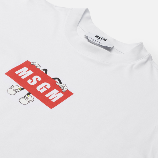 Мужская футболка MSGM Box Comics Crew Neck White