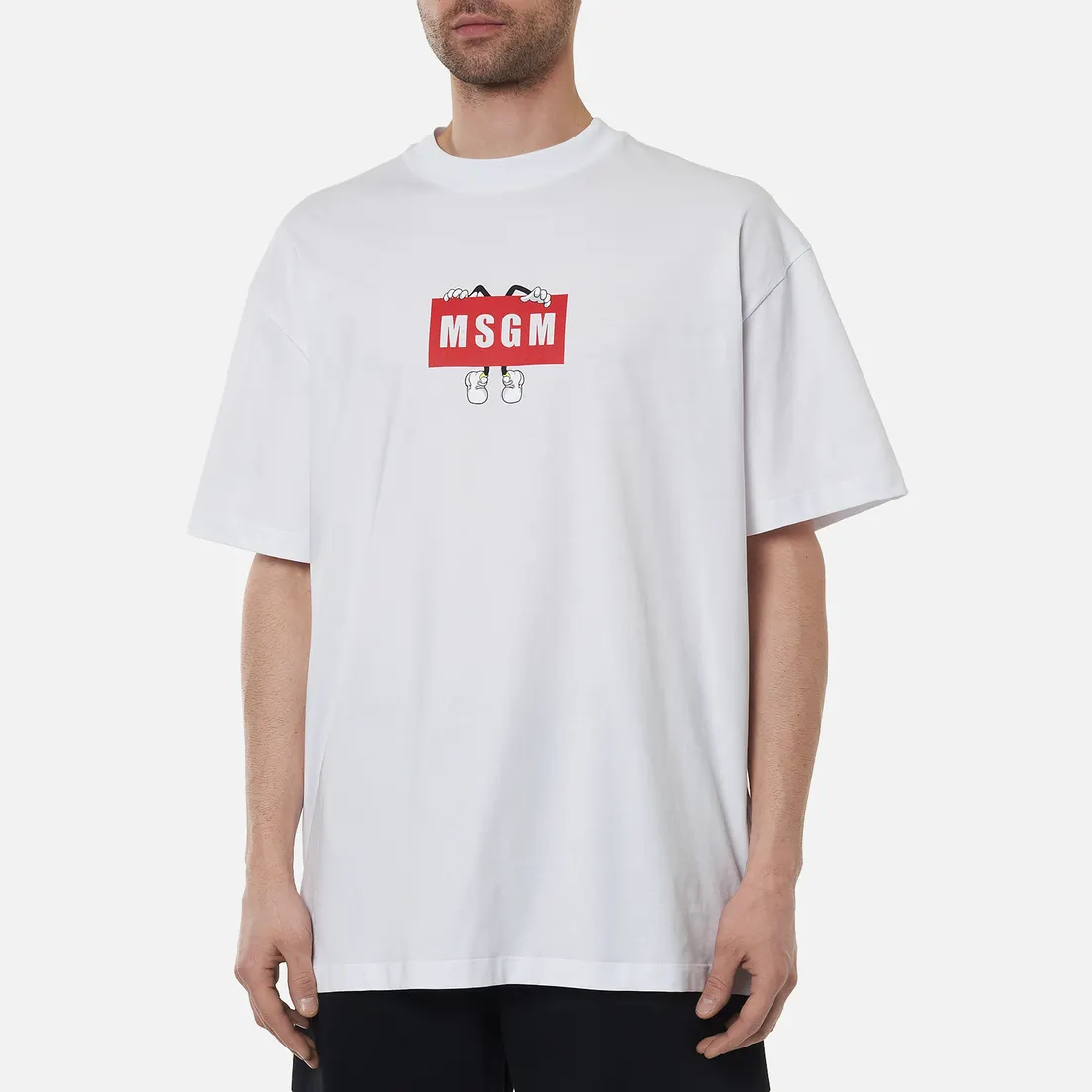 MSGM Мужская футболка Box Comics Crew Neck