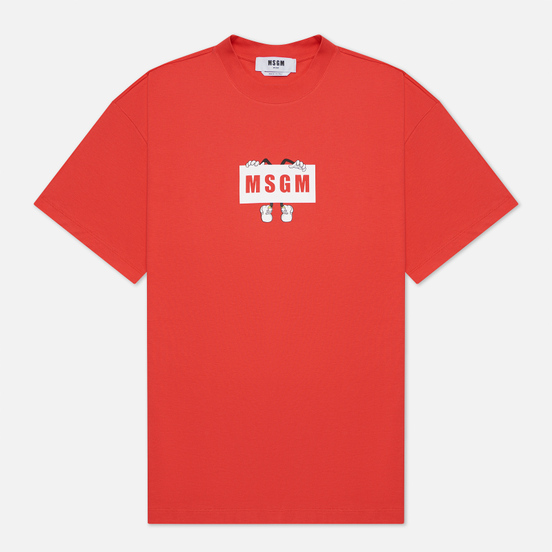 Мужская футболка MSGM Box Comics Crew Neck Strawberry Red