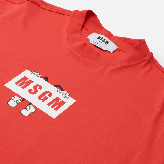 Мужская футболка MSGM Box Comics Crew Neck Strawberry Red