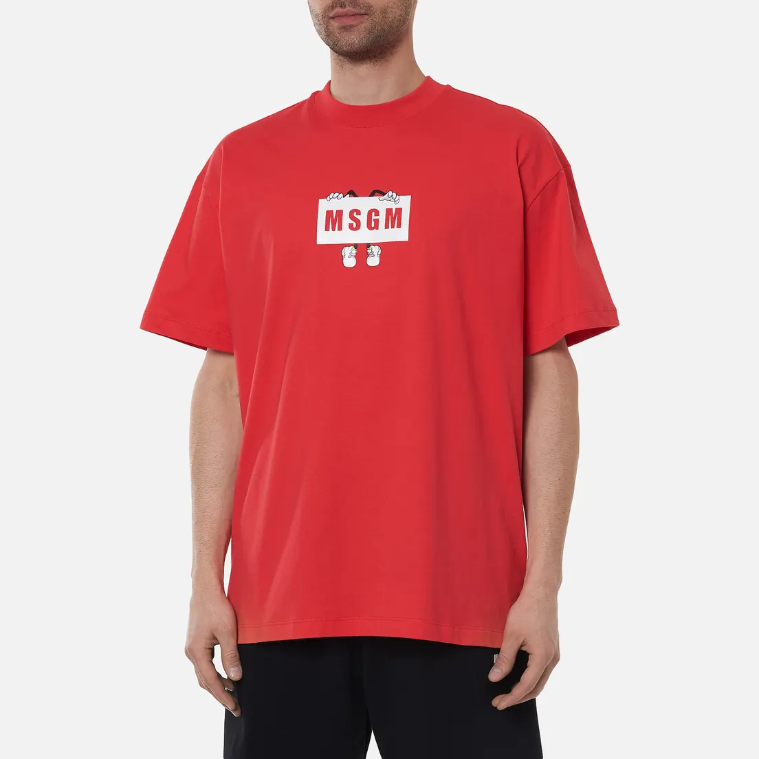 MSGM Мужская футболка Box Comics Crew Neck