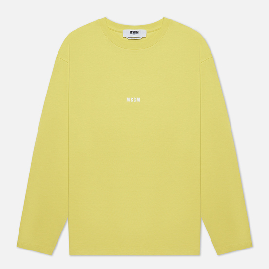 Мужской лонгслив MSGM Micrologo Lemon Yellow