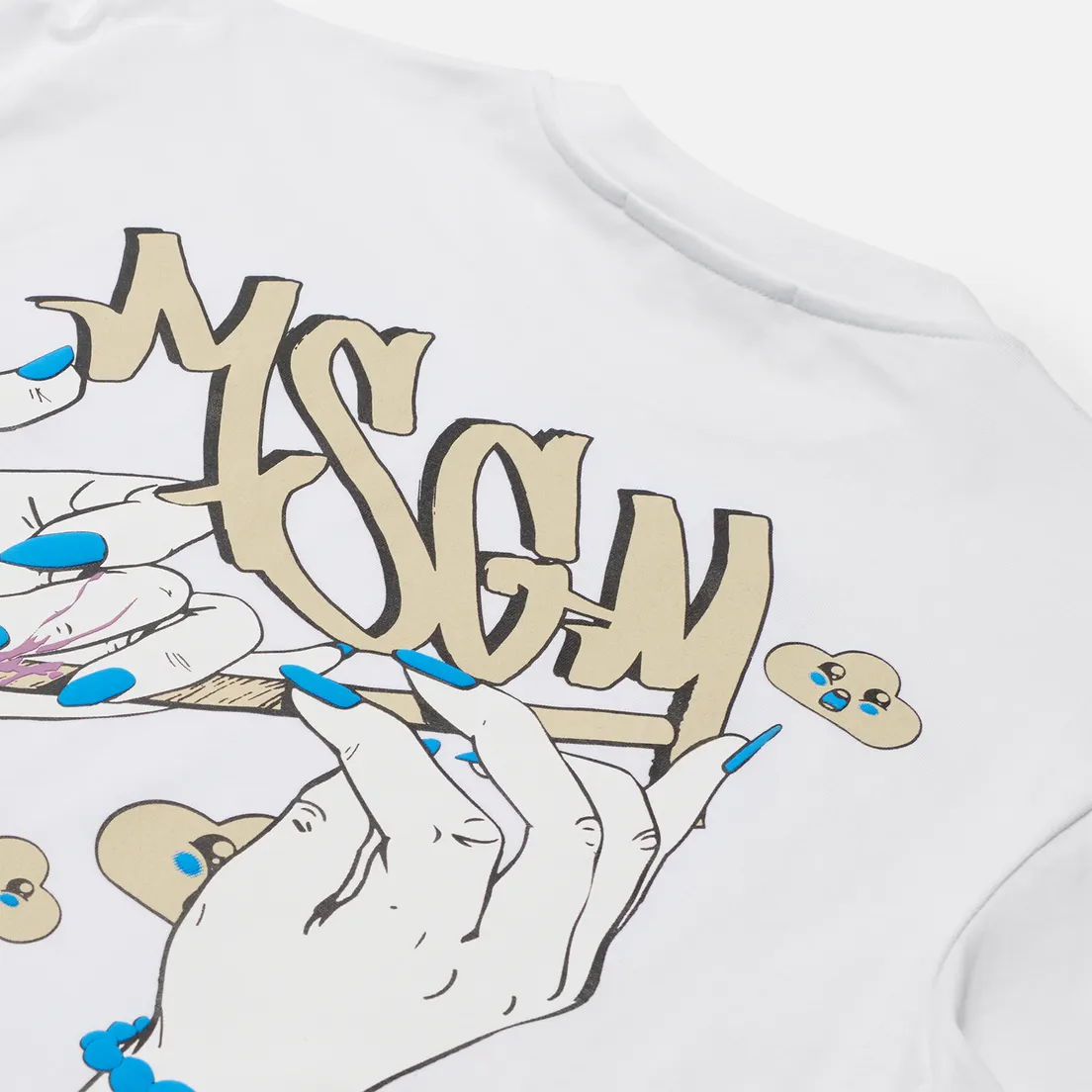 MSGM Мужская футболка Graffiti Hands Crew Neck