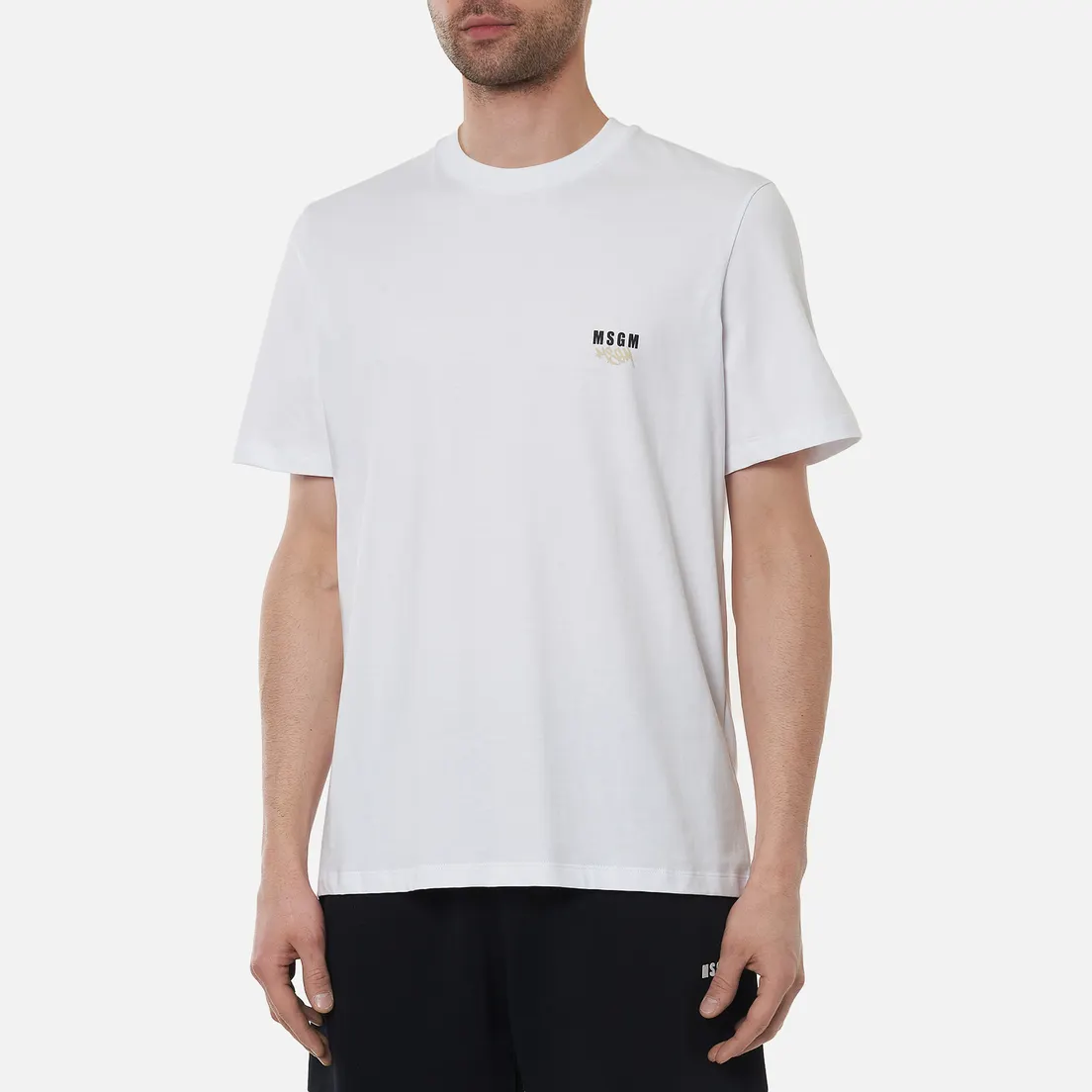 MSGM Мужская футболка Graffiti Hands Crew Neck