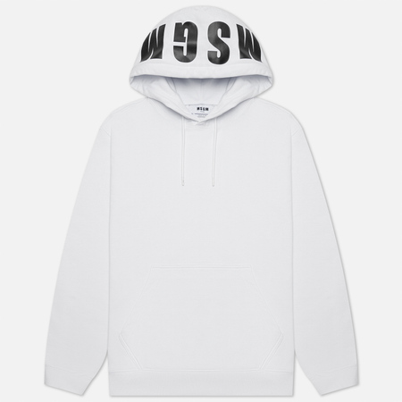 Мужская толстовка MSGM Maxilogo Hoodie, цвет белый, размер L