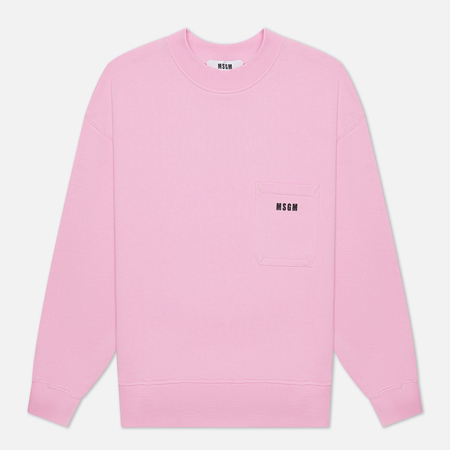 Мужская толстовка MSGM Essentials Crew Neck, цвет розовый, размер S