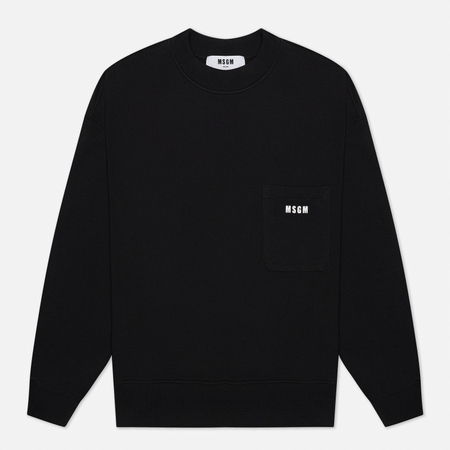 Мужская толстовка MSGM Essentials Crew Neck, цвет чёрный, размер XL