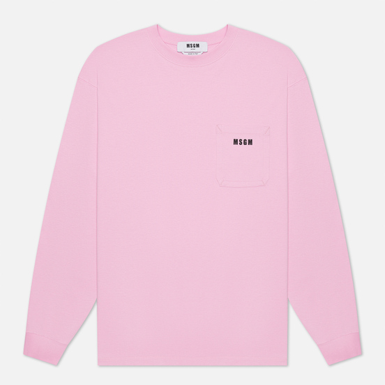 Мужской лонгслив MSGM Essentials Crew Neck Pink