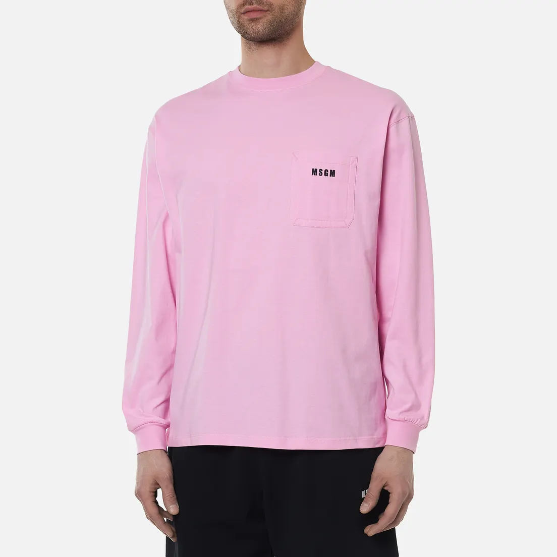 MSGM Мужской лонгслив Essentials Crew Neck