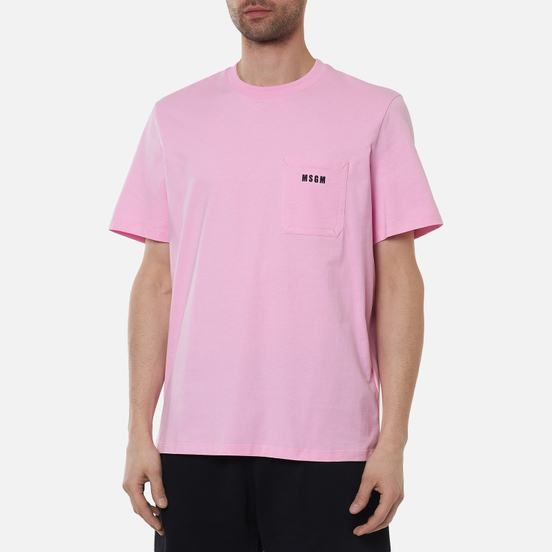 Мужская футболка MSGM Essentials Crew Neck Pink