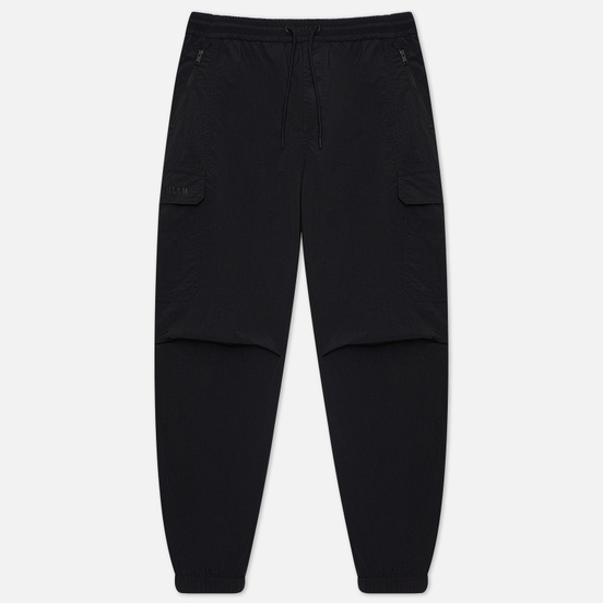 Мужские брюки MSGM Embroidery Logo Cargo Black