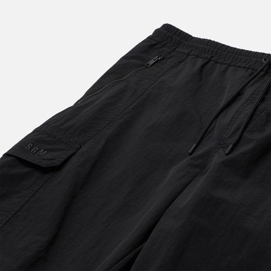 Мужские брюки MSGM Embroidery Logo Cargo Black
