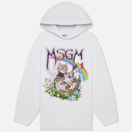 Женская толстовка MSGM Time Catching Hoodie White