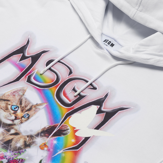 Женская толстовка MSGM Time Catching Hoodie White