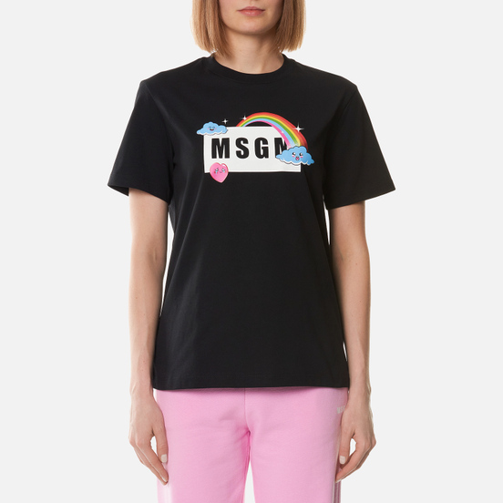 Женская футболка MSGM Cute Logo Box Black