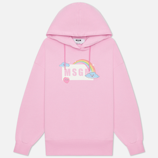 Женская толстовка MSGM Cute Logo Box Hoodie Pink