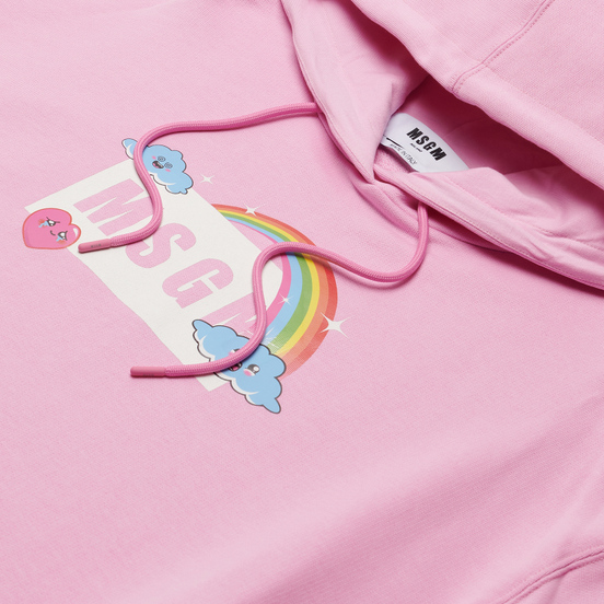 Женская толстовка MSGM Cute Logo Box Hoodie Pink