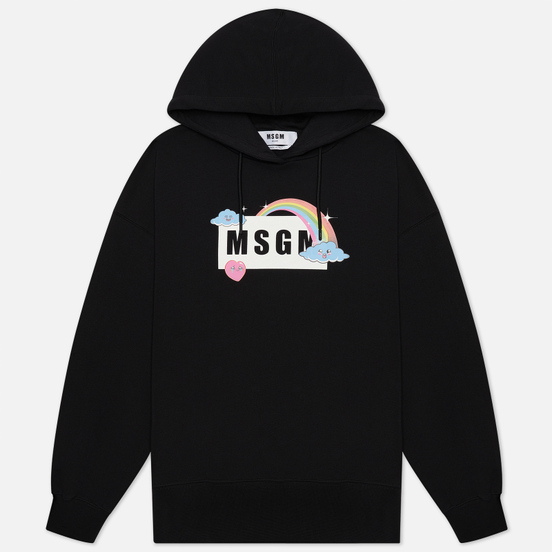 Женская толстовка MSGM Cute Logo Box Hoodie Black