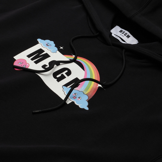 Женская толстовка MSGM Cute Logo Box Hoodie Black
