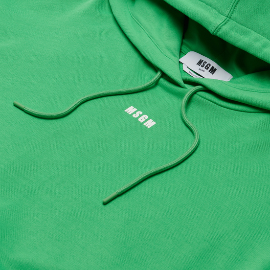 Женская толстовка MSGM Micrologo Hoodie Luminous Green